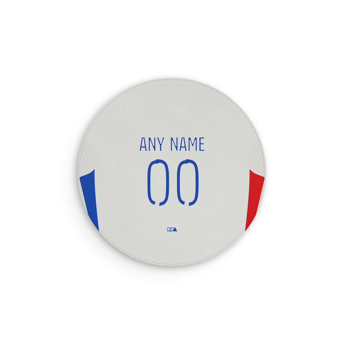 Mouse pad with the Olympique Lyonnais 2024-25 Home football shirt design by RIPA Football