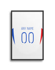 Print with the Olympique Lyonnais 2024-25 Home football shirt design by RIPA Football