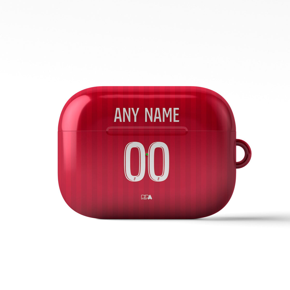 AirPods case with the Olympique Lyonnais 2026-27 Away football shirt design by RIPA Football
