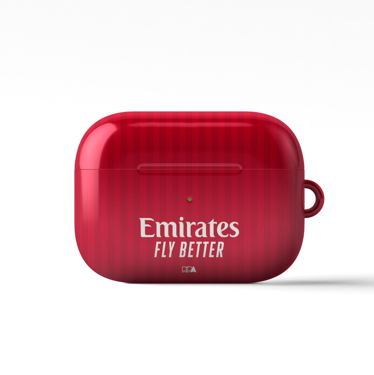 AirPods case with the Olympique Lyonnais 2026-27 Away football shirt design by RIPA Football
