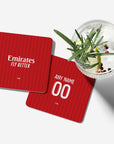 Coaster with the Olympique Lyonnais 2026-27 Away football shirt design by RIPA Football