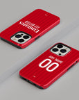 Phone case with the Olympique Lyonnais 2026-27 Away football shirt design by RIPA Football