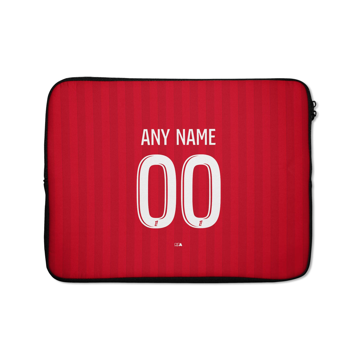 Laptop sleeve with the Olympique Lyonnais 2026-27 Away football shirt design by RIPA Football