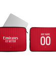 Laptop sleeve with the Olympique Lyonnais 2026-27 Away football shirt design by RIPA Football
