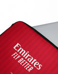 Laptop sleeve with the Olympique Lyonnais 2026-27 Away football shirt design by RIPA Football