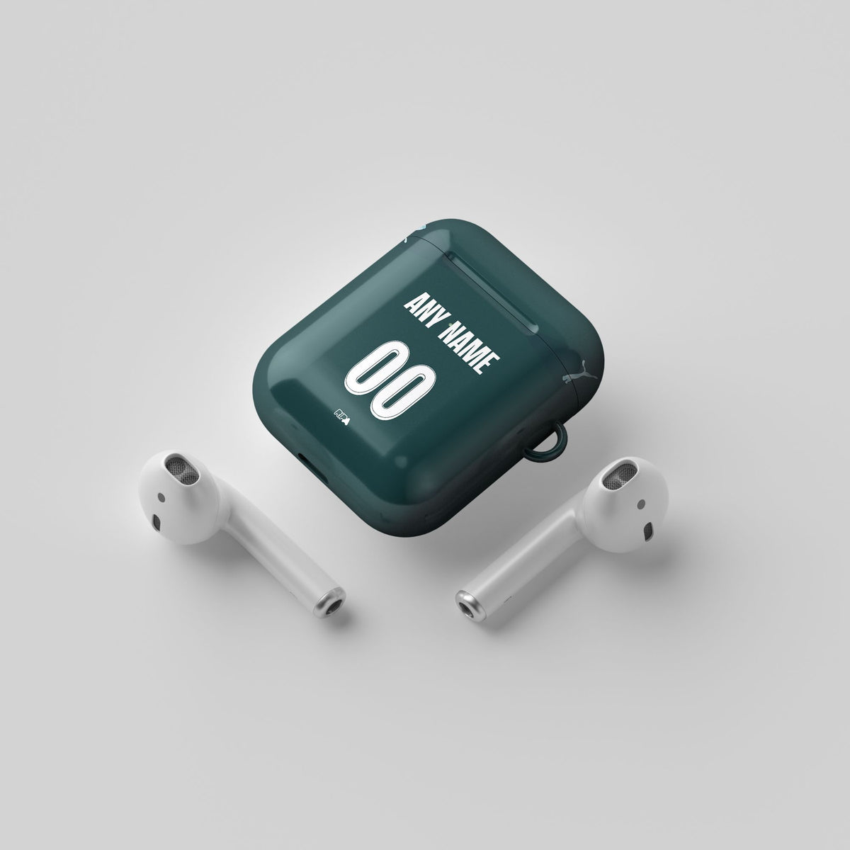 AirPods case with the Manchester City 2025-26 Fourth football shirt design by RIPA Football