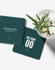 Coaster with the Manchester City 2025-26 Fourth football shirt design by RIPA Football