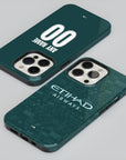 Phone case with the Manchester City 2025-26 Fourth football shirt design by RIPA Football
