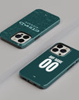 Phone case with the Manchester City 2025-26 Fourth football shirt design by RIPA Football