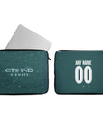Laptop sleeve with the Manchester City 2025-26 Fourth football shirt design by RIPA Football