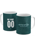 Mug with the Manchester City 2025-26 Fourth football shirt design by RIPA Football