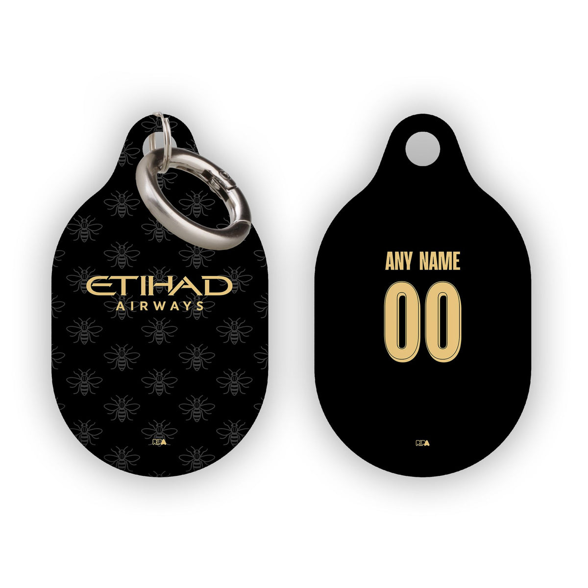 AirTag holder with the Manchester City 2026-27 Away football shirt design by RIPA Football