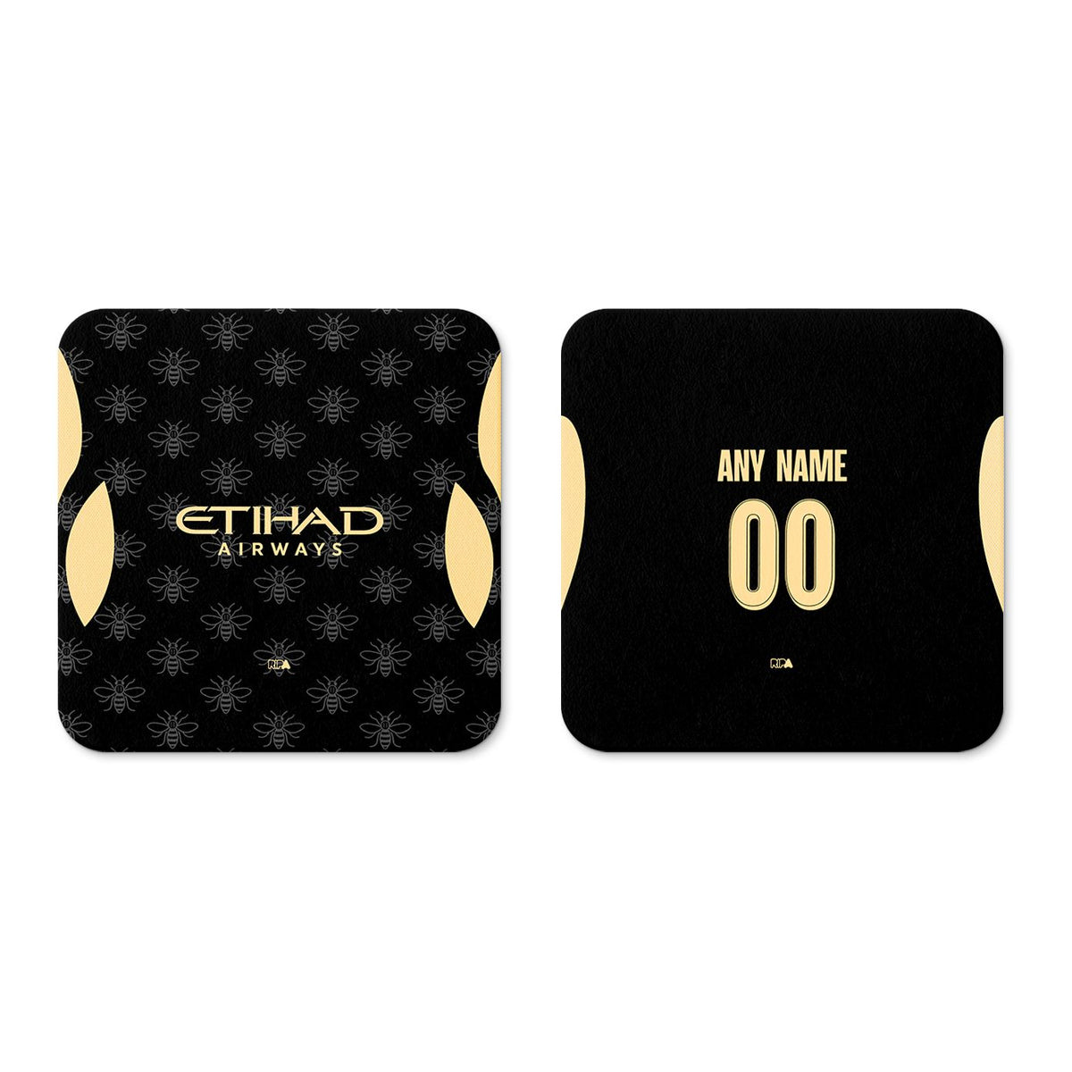 Coaster with the Manchester City 2026-27 Away football shirt design by RIPA Football