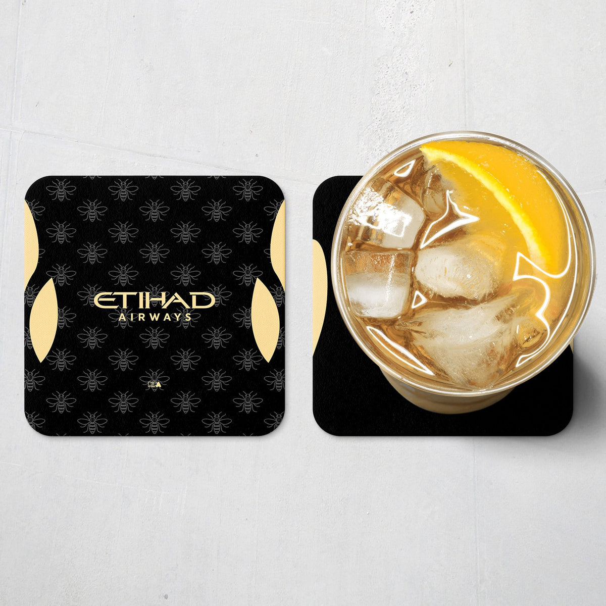 Coaster with the Manchester City 2026-27 Away football shirt design by RIPA Football
