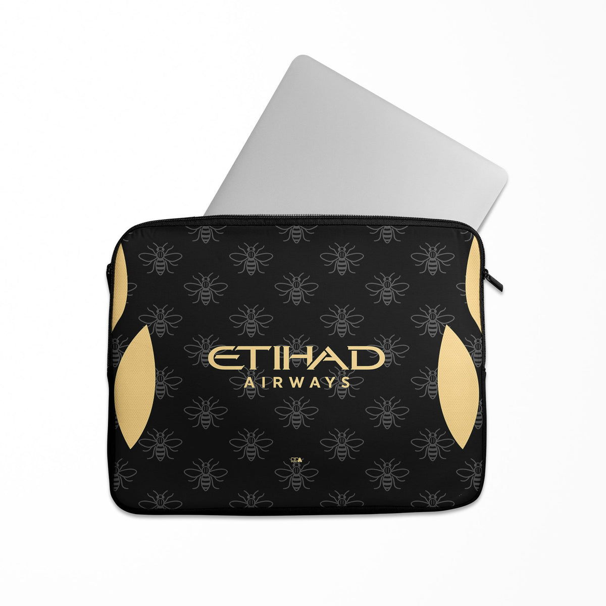 Laptop sleeve with the Manchester City 2026-27 Away football shirt design by RIPA Football