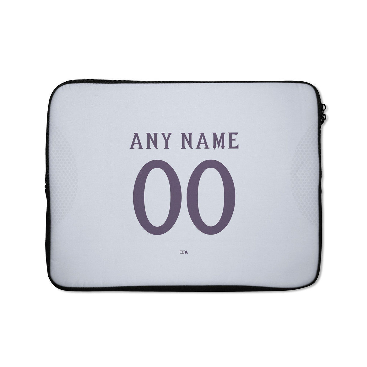 Laptop sleeve with the Manchester United 2025-26 Away football shirt design by RIPA Football