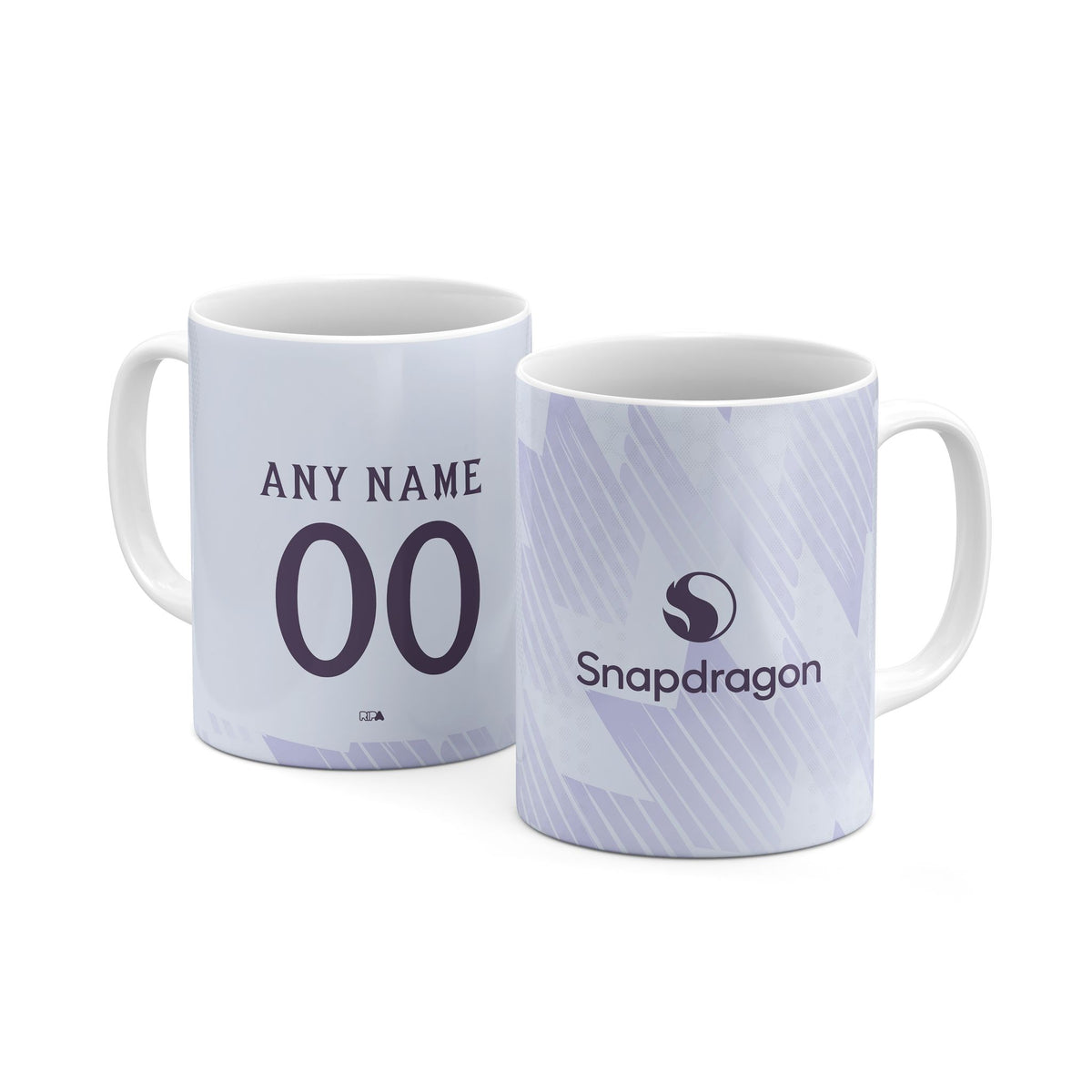Mug with the Manchester United 2025-26 Away football shirt design by RIPA Football
