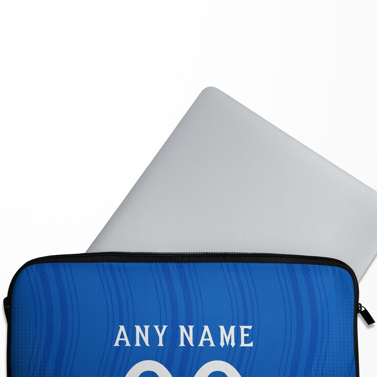 Laptop sleeve with the Manchester United 2026-27 Away football shirt design by RIPA Football