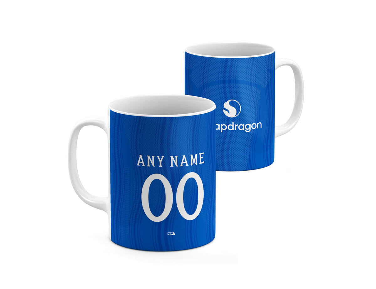 Mug with the Manchester United 2026-27 Away football shirt design by RIPA Football