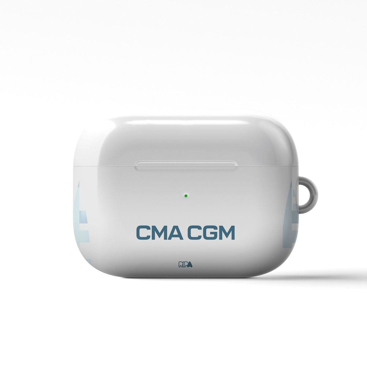 AirPods case with the Olympique Marseille 2024-25 Home football shirt design by RIPA Football