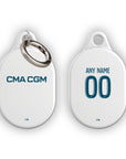 AirTag holder with the Olympique Marseille 2024-25 Home football shirt design by RIPA Football