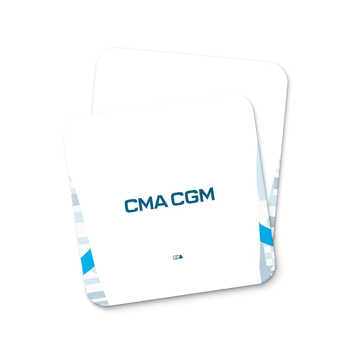 Coaster with the Olympique Marseille 2024-25 Home football shirt design by RIPA Football