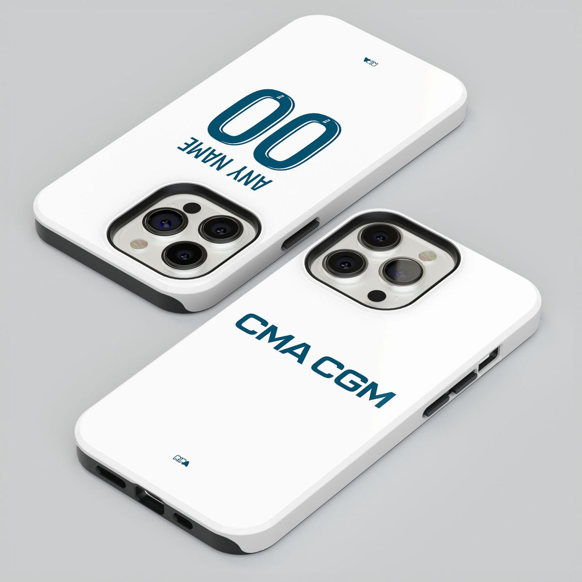 Phone case with the Olympique Marseille 2024-25 Home football shirt design by RIPA Football