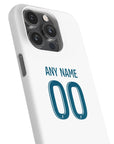Phone case with the Olympique Marseille 2024-25 Home football shirt design by RIPA Football