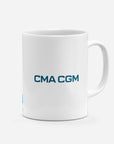 Mug with the Olympique Marseille 2024-25 Home football shirt design by RIPA Football