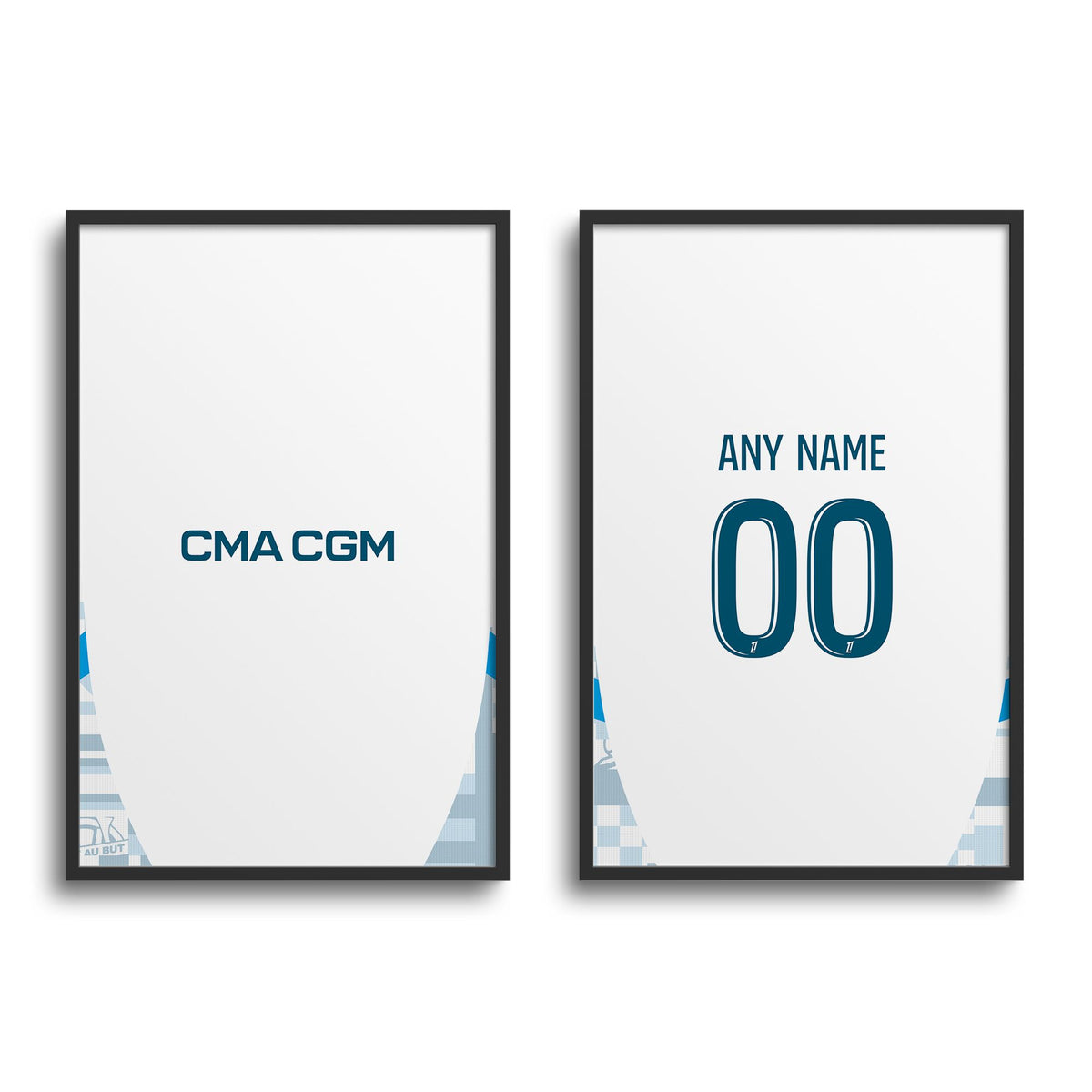 Print with the Olympique Marseille 2024-25 Home football shirt design by RIPA Football