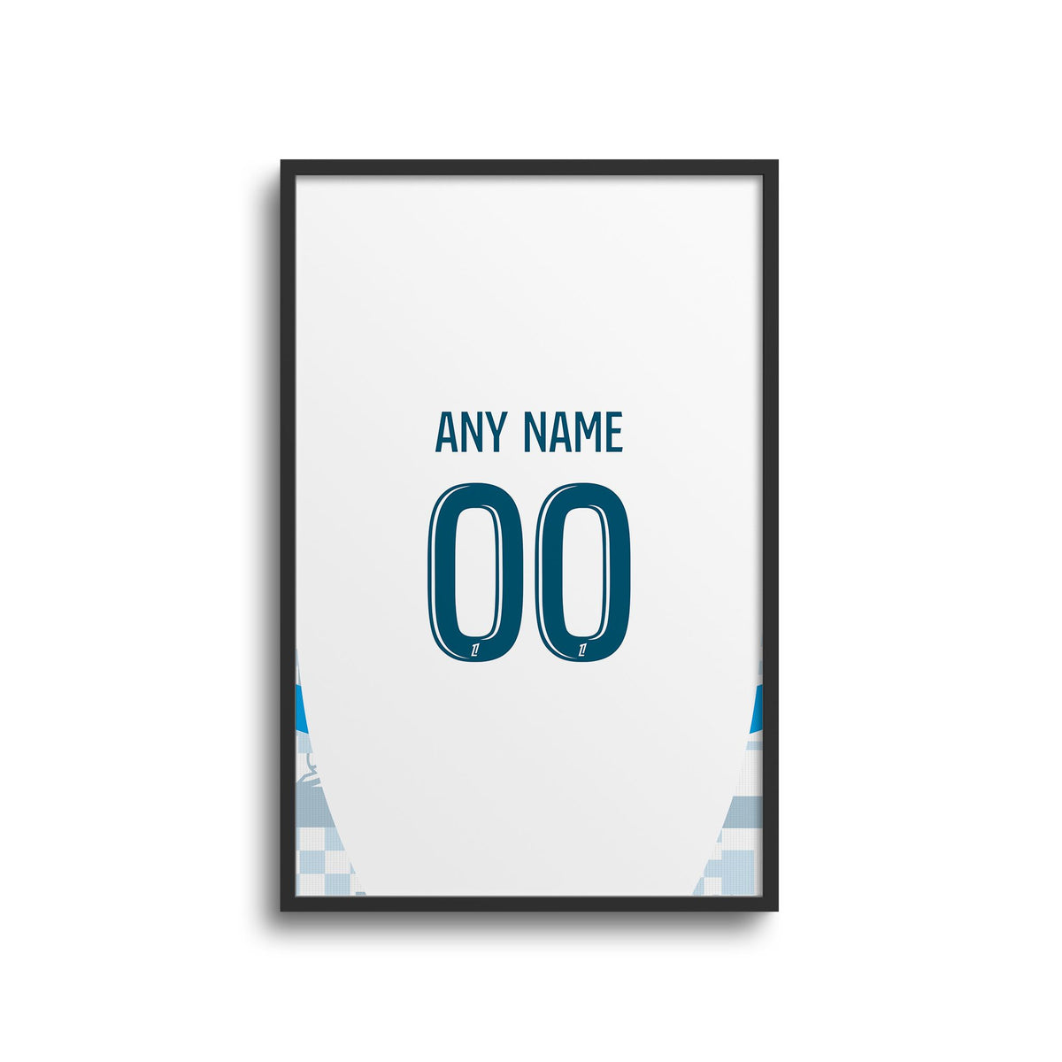 Print with the Olympique Marseille 2024-25 Home football shirt design by RIPA Football