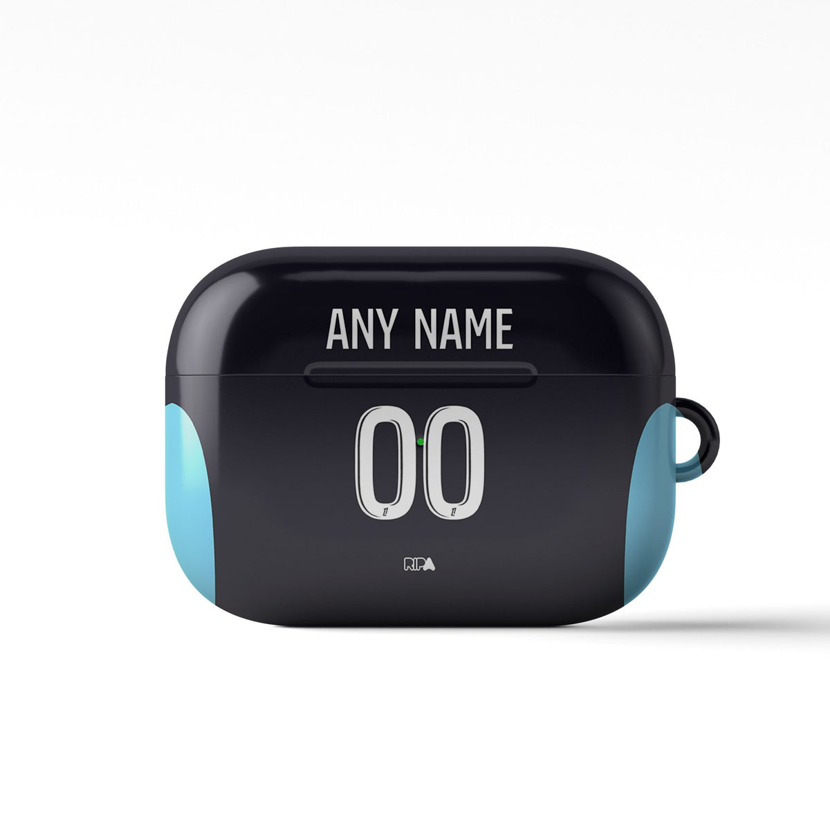 AirPods case with the Olympique Marseille 2025-26 Away football shirt design by RIPA Football