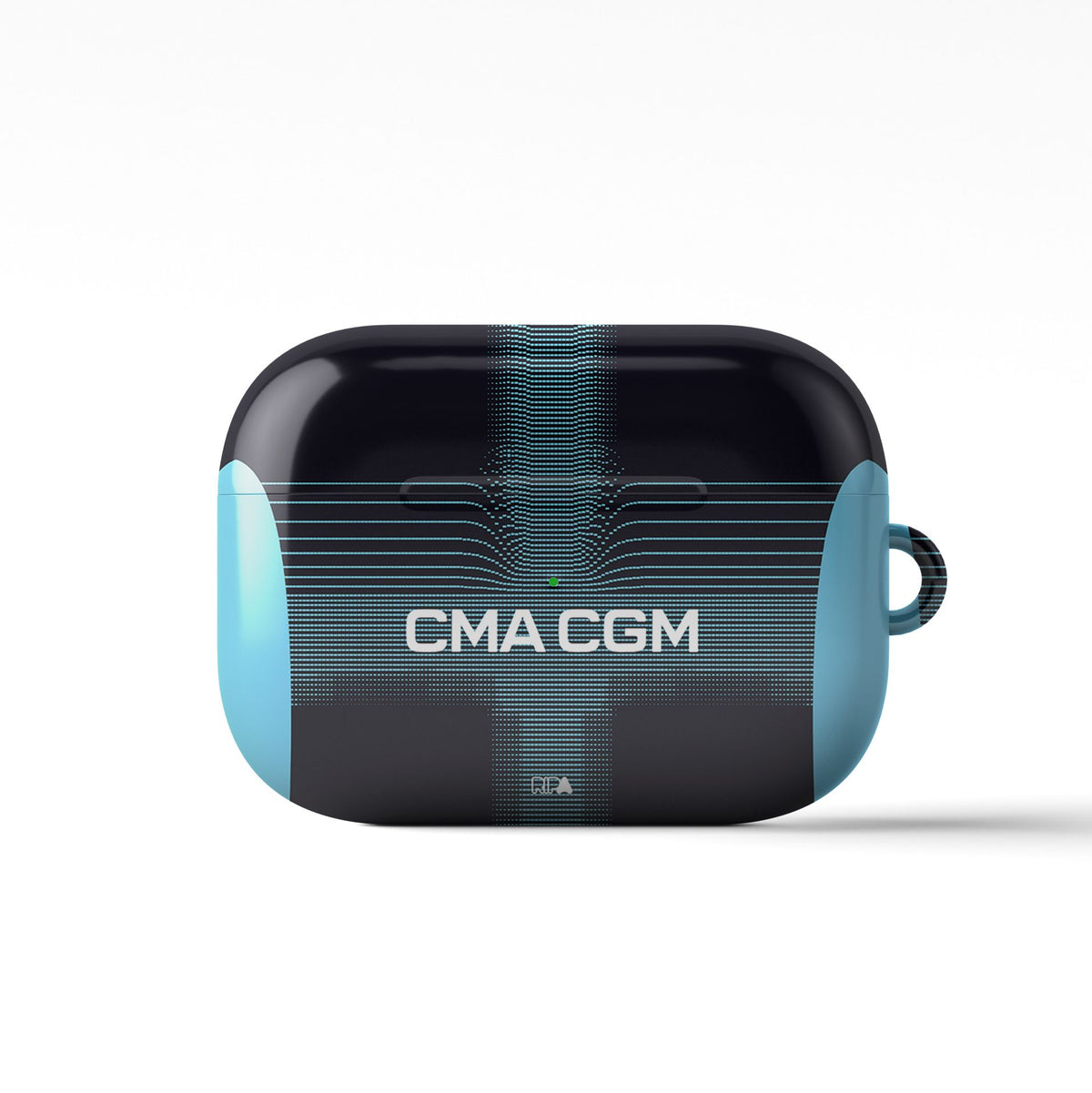 AirPods case with the Olympique Marseille 2025-26 Away football shirt design by RIPA Football
