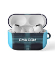 AirPods case with the Olympique Marseille 2025-26 Away football shirt design by RIPA Football