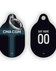 AirTag holder with the Olympique Marseille 2025-26 Away football shirt design by RIPA Football
