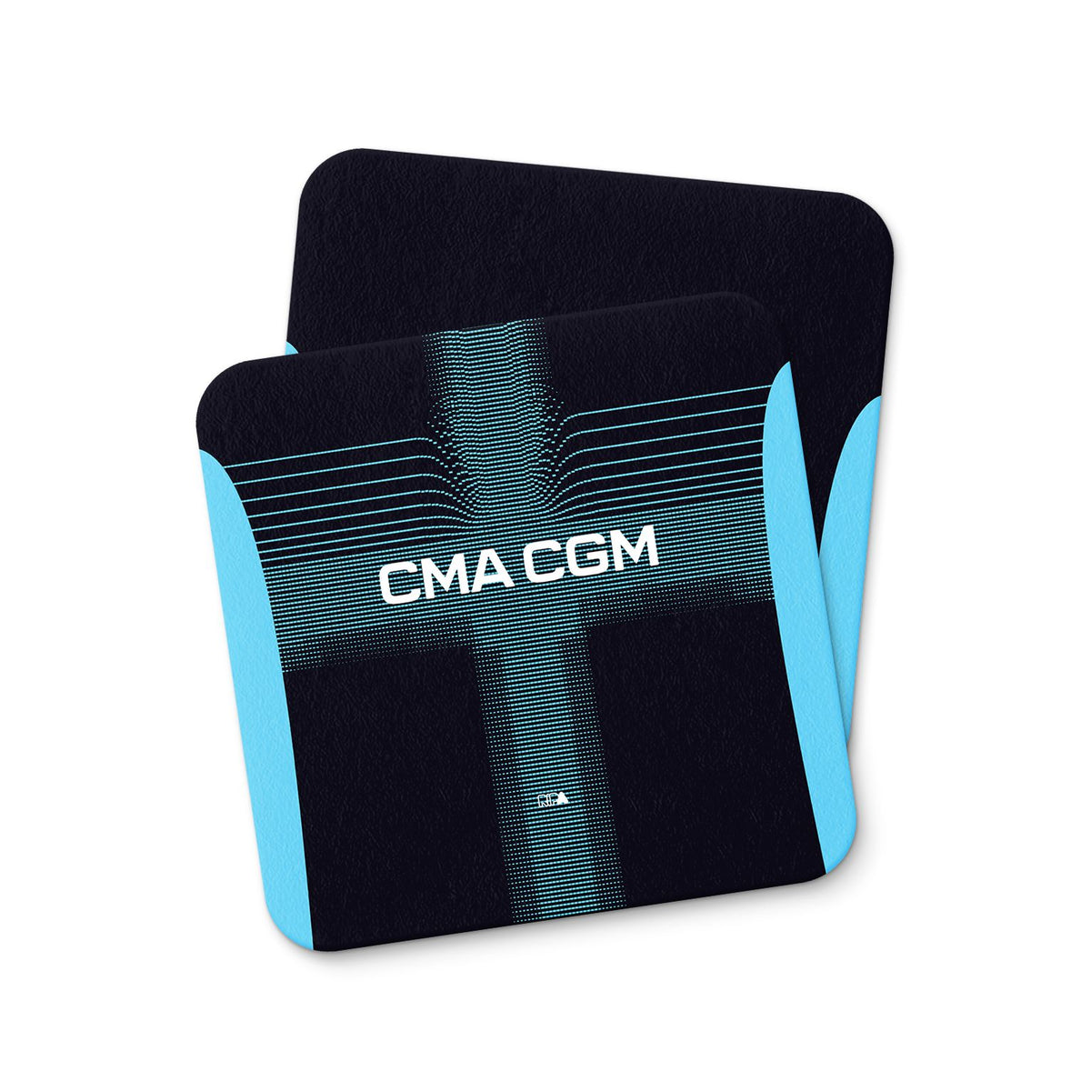 Coaster with the Olympique Marseille 2025-26 Away football shirt design by RIPA Football