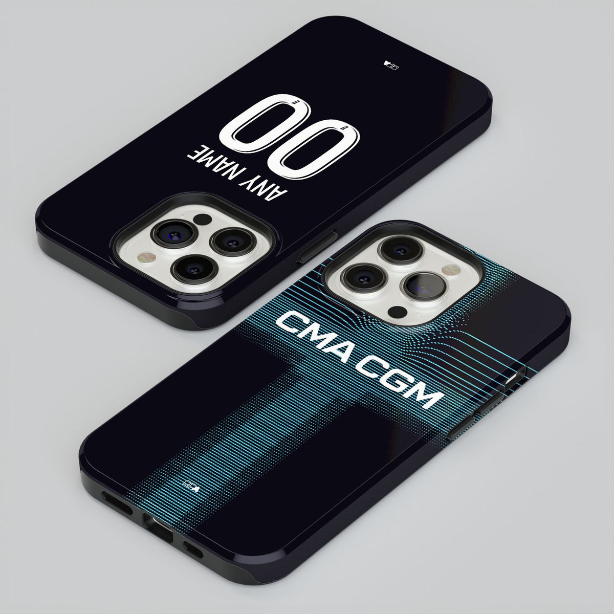Phone case with the Olympique Marseille 2025-26 Away football shirt design by RIPA Football