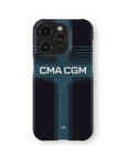 Phone case with the Olympique Marseille 2025-26 Away football shirt design by RIPA Football