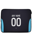 Laptop sleeve with the Olympique Marseille 2025-26 Away football shirt design by RIPA Football