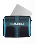 Laptop sleeve with the Olympique Marseille 2025-26 Away football shirt design by RIPA Football