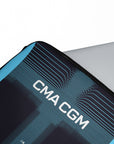 Laptop sleeve with the Olympique Marseille 2025-26 Away football shirt design by RIPA Football