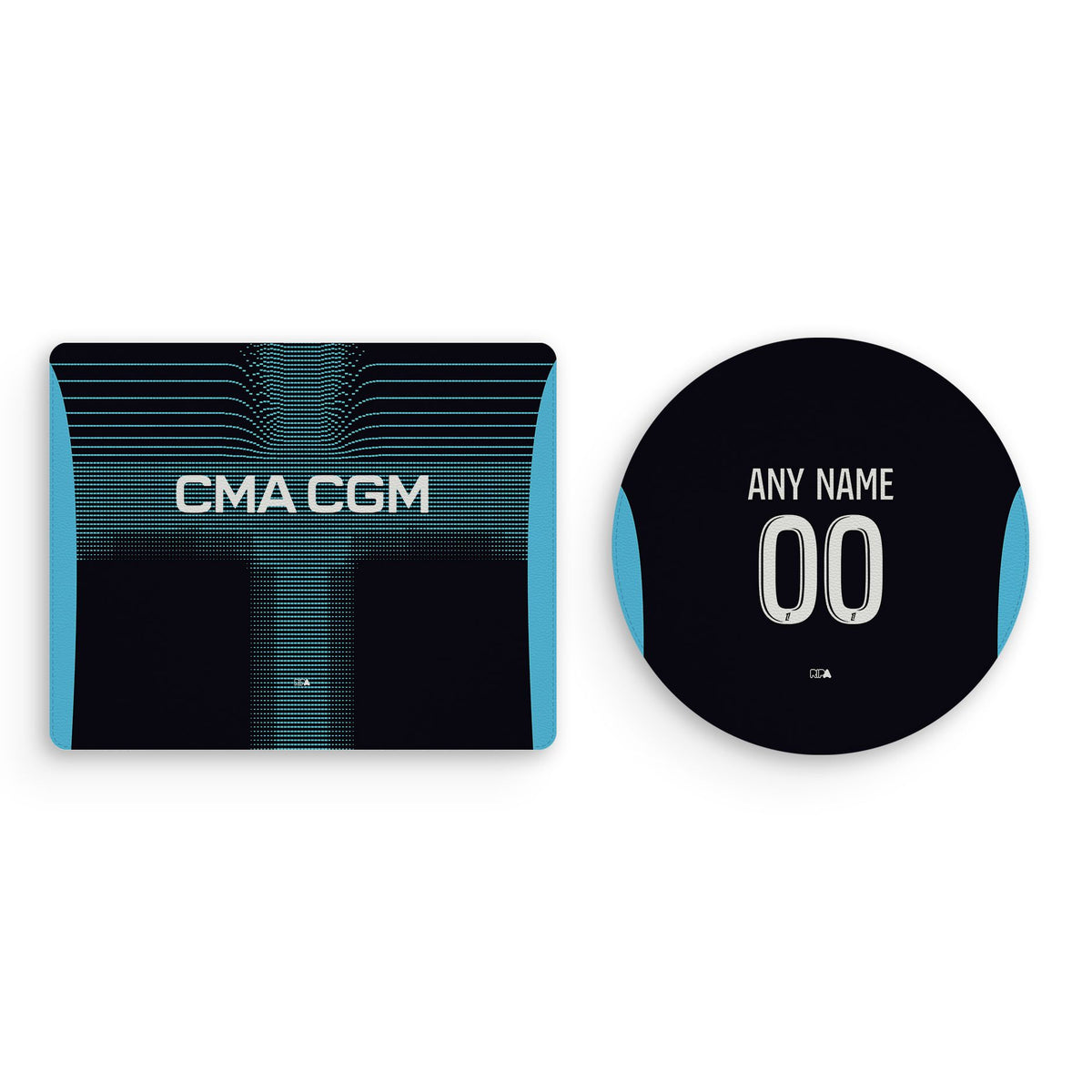 Mouse pad with the Olympique Marseille 2025-26 Away football shirt design by RIPA Football