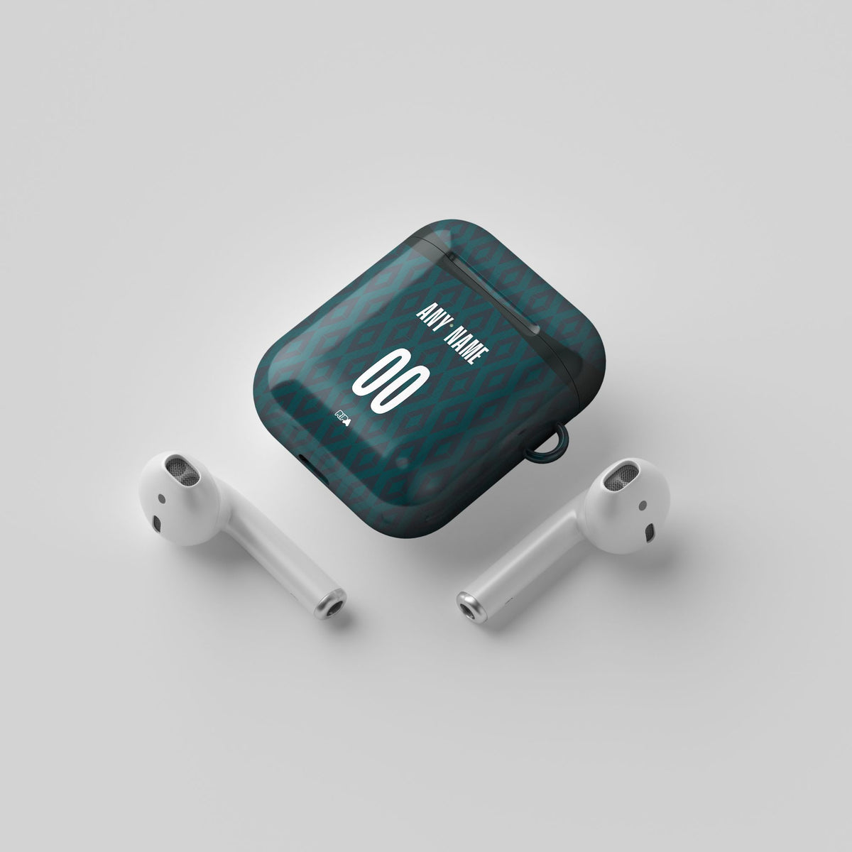 AirPods case with the Monaco 2024-25 Prematch football shirt design by RIPA Football