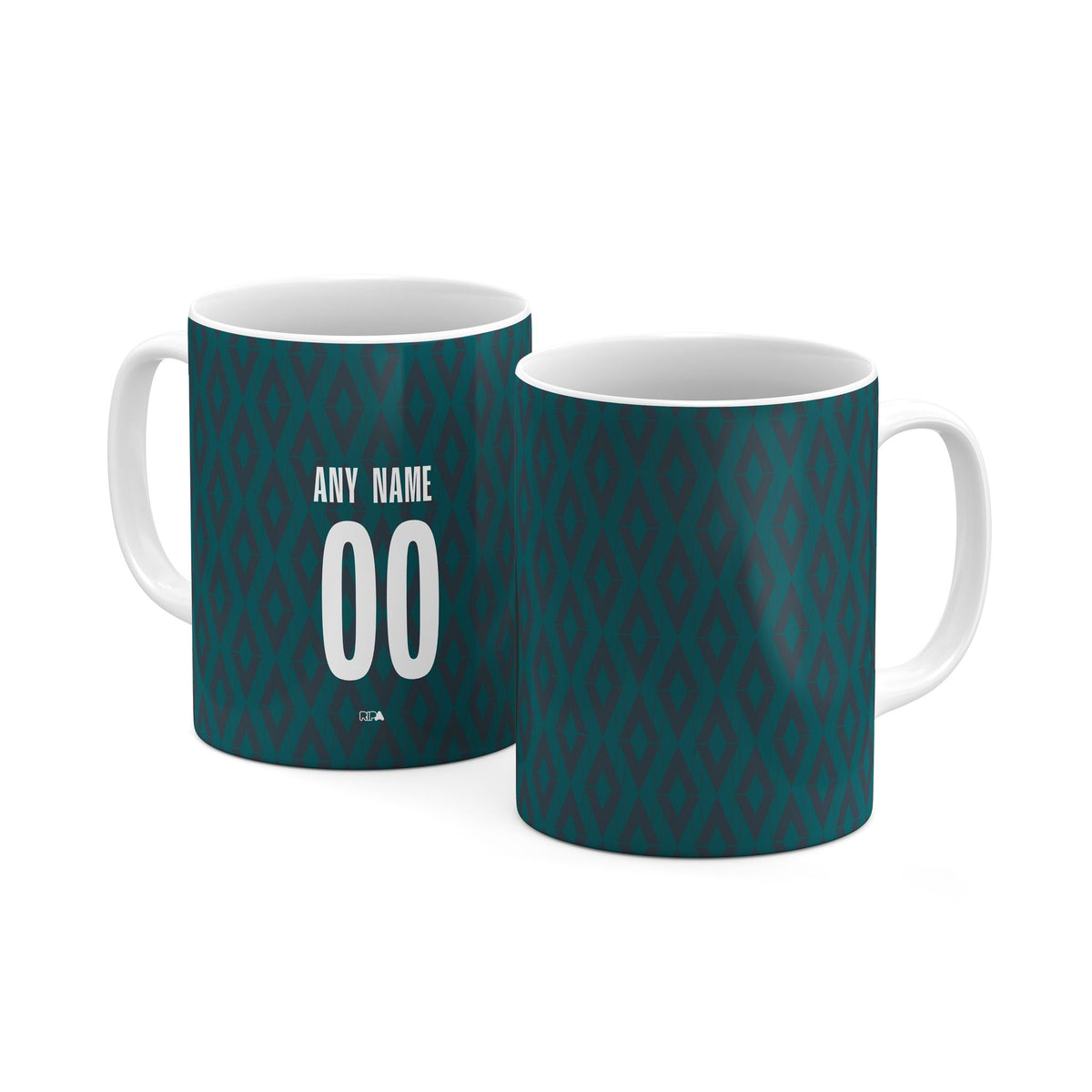 Mug with the Monaco 2024-25 Prematch football shirt design by RIPA Football