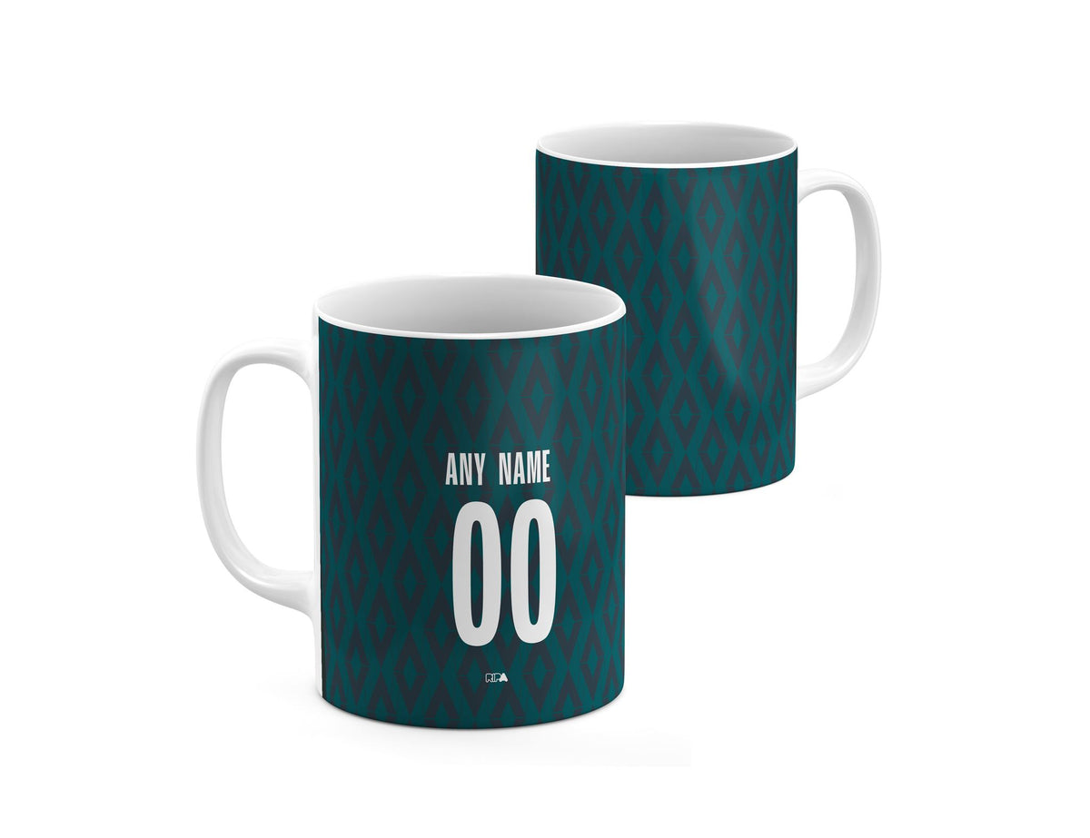 Mug with the Monaco 2024-25 Prematch football shirt design by RIPA Football