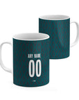 Mug with the Monaco 2024-25 Prematch football shirt design by RIPA Football