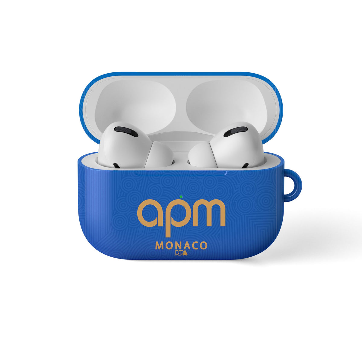 AirPods case with the Monaco 2025-26 Away football shirt design by RIPA Football