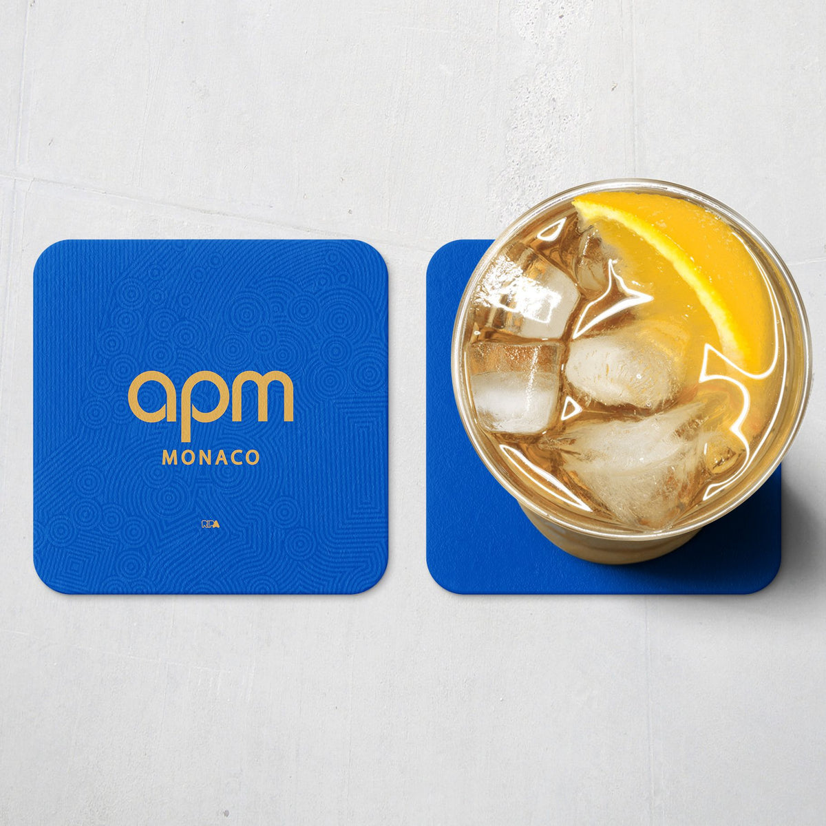 Coaster with the Monaco 2025-26 Away football shirt design by RIPA Football