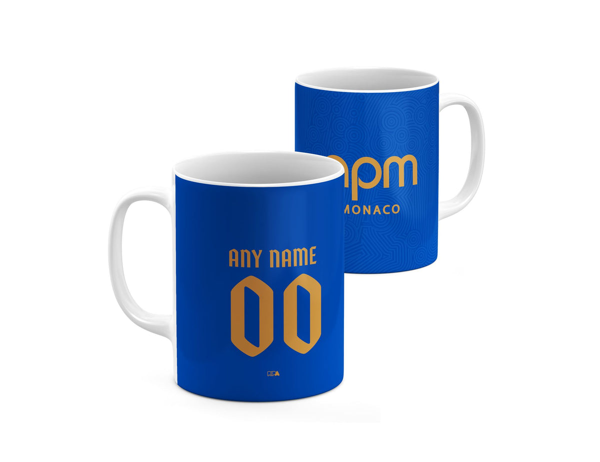 Mug with the Monaco 2025-26 Away football shirt design by RIPA Football