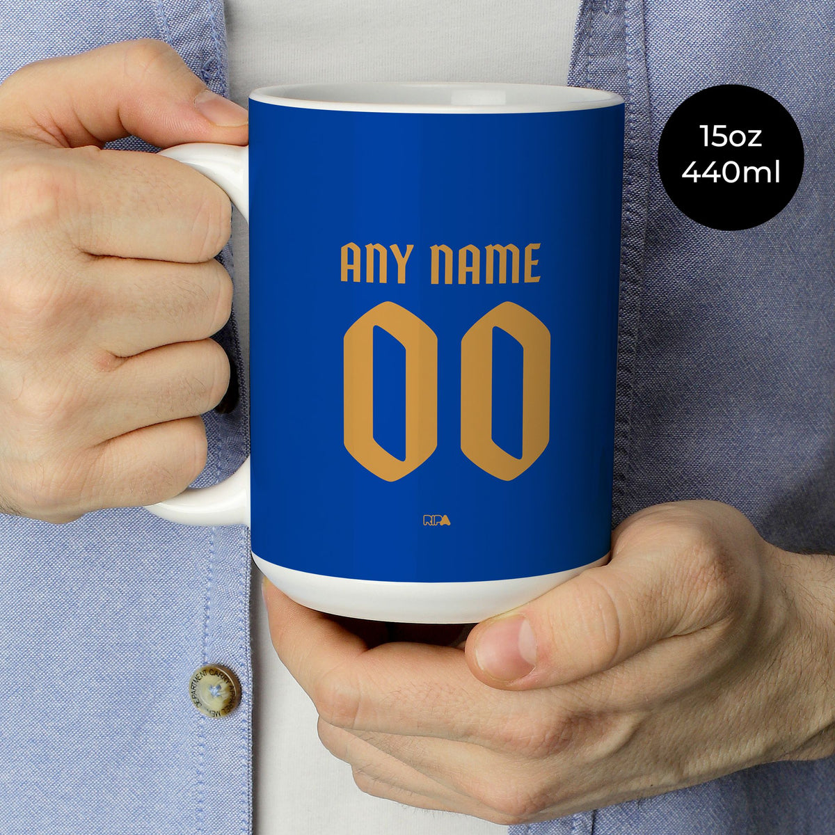 Mug with the Monaco 2025-26 Away football shirt design by RIPA Football